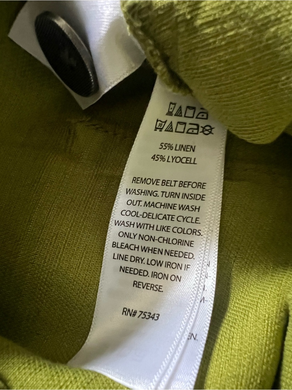 Cynthia Rowley Chartreuse Cargo Linen-Blend Pants - Picture 4 of 7
